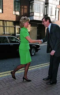 Diana, Princess of Wales is greeted by Max Hastings, Editor of the Evening Standard Diana, Princess of Wales is greeted by Max Hastings, Editor of the Evening Standard