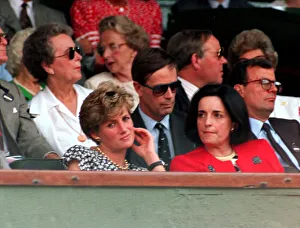 DIANA, THE PRINCESS OF WALES AND LUCIA FLECHA DE LIMA AT WIMBLEDON JULY 1991 DIANA, THE PRINCESS OF WALES AND LUCIA FLECHA DE LIMA AT WIMBLEDON JULY 1991