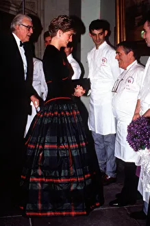 Diana, Princess of Wales meeting chef Albert Roux during a charity banquet Diana, Princess of Wales meeting chef Albert Roux during a charity banquet