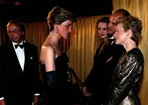 Diana, Princess Of Wales meets American actress Glenn Close as she attends the film Diana, Princess Of Wales meets American actress Glenn Close as she attends the film