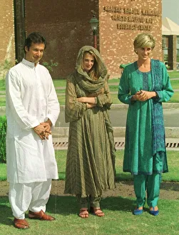 Diana, Princess of Wales, poses with her friends Jemima Khan Diana, Princess of Wales, poses with her friends Jemima Khan