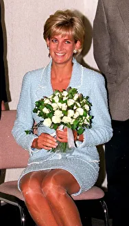 Diana, Princess of Wales is presented with the first rose to be named after her at Diana, Princess of Wales is presented with the first rose to be named after her at