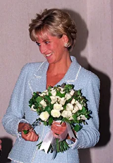 Diana, Princess of Wales is presented with the first rose to be named after her at Diana, Princess of Wales is presented with the first rose to be named after her at