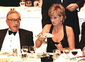 Diana, Princess of Wales and former US Secretary of State Henry Kissinger attend Diana, Princess of Wales and former US Secretary of State Henry Kissinger attend