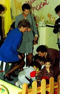 Diana Princess of Wales visits the Enfant Present Creche in Paris during her one day Diana Princess of Wales visits the Enfant Present Creche in Paris during her one day