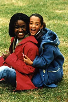 Diane Louise Jordan with young girl her niece Justine wearing blue jacket Diane Louise Jordan with young girl her niece Justine wearing blue jacket