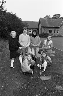 Digging in... Parents and pupils at Flockton CofE First School are seen with spades Digging in... Parents and pupils at Flockton CofE First School are seen with spades