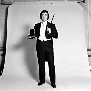 Disc Jockey Terry Wogan gets in the mood for his new compere job on BBC TV' Disc Jockey Terry Wogan gets in the mood for his new compere job on BBC TV'