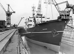 The Discovery seen here in Smiths Dock South Bank. 11th September 1980 The Discovery seen here in Smiths Dock South Bank. 11th September 1980
