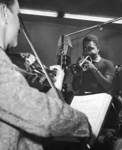 Dizzy Gillespie and Johnny Richards at Discovery Records Hollywood Dizzy Gillespie and Johnny Richards at Discovery Records Hollywood