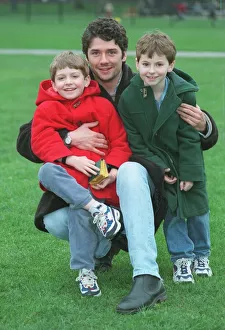 Dominic Taylor actor with his sons Arthur 6 in red coat and Jack 7 in green coat Dominic Taylor actor with his sons Arthur 6 in red coat and Jack 7 in green coat