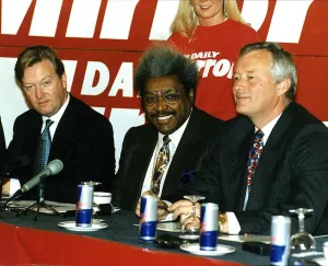 Don King Boxing promoter with Frank Warren to his left Don King Boxing promoter with Frank Warren to his left