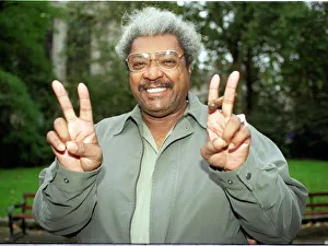 Don King boxing promoter October 1998 at press conference to announce a deal for Don King boxing promoter October 1998 at press conference to announce a deal for