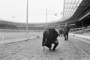 Don Revie Leeds United manager pays a quick visit to Wembley for check on the ground Don Revie Leeds United manager pays a quick visit to Wembley for check on the ground