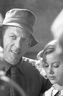 Donald Sutherland with actress Jenny Agutter during location filming for The Eagle Has Donald Sutherland with actress Jenny Agutter during location filming for The Eagle Has