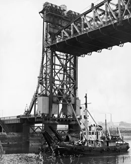 The dredger Wilton seen here passing under the Newport lifting bridge. 9th July 1971 The dredger Wilton seen here passing under the Newport lifting bridge. 9th July 1971