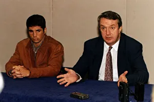 Drew Docherty boxer and Tommy Gilmour boxing promoter at press conference Drew Docherty boxer and Tommy Gilmour boxing promoter at press conference