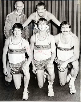 Drew mcMaster 1984 coach Bill walker and the Mac Sprint team Buster Watson Drew mcMaster 1984 coach Bill walker and the Mac Sprint team Buster Watson