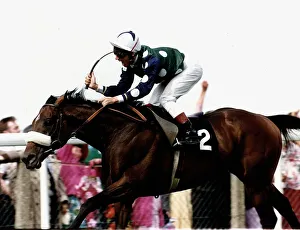 Drum Taps ridden by jockey Frankie Dettori wins at Royal Ascot - June 1993 Drum Taps ridden by jockey Frankie Dettori wins at Royal Ascot - June 1993