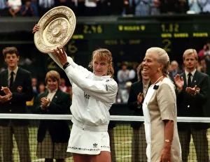 Duchess of Kent presents Steffi Graf with the womens singles trophy in 1989 Duchess of Kent presents Steffi Graf with the womens singles trophy in 1989