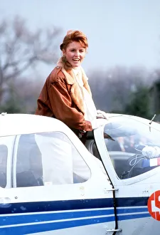 Duchess Of York getting out of her private plane to receive her private pilot' Duchess Of York getting out of her private plane to receive her private pilot'