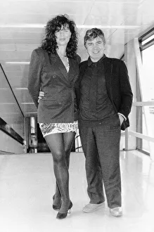 Dudley Moore Actor with wife Brogan Lane leaving Heathrow airport for Geneva Dudley Moore Actor with wife Brogan Lane leaving Heathrow airport for Geneva