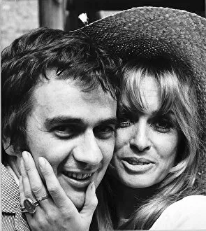 Dudley Moore and actress Suzy Kendall after they married in secret at Hampstead Register
