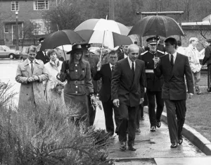 The Duke and Duchess of York seen here during a rain soaked visit to the Aycliffe Centre The Duke and Duchess of York seen here during a rain soaked visit to the Aycliffe Centre