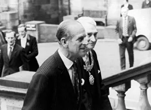 The Duke of Edinburgh. Prince Philip arrives at Edinburgh university with the Lord The Duke of Edinburgh. Prince Philip arrives at Edinburgh university with the Lord