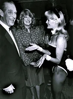 The Duke of Edinburgh. Prince Philip pictured with a bunny girl. February 1980 The Duke of Edinburgh. Prince Philip pictured with a bunny girl. February 1980