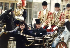 The Duke of Edinburgh. Prince Philip with The Sultana of Brunei at Victoria Station The Duke of Edinburgh. Prince Philip with The Sultana of Brunei at Victoria Station
