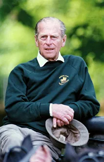 The Duke of Edinburgh. Prince Philip watching carriage driving at Windsor. May 1994 The Duke of Edinburgh. Prince Philip watching carriage driving at Windsor. May 1994