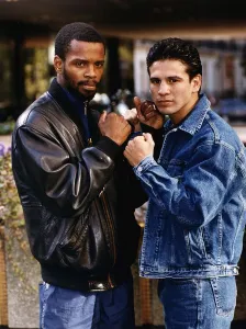 Duke McKenzie Boxing Super Bantamweight boxer stands face to face with Jesse Benavides to Duke McKenzie Boxing Super Bantamweight boxer stands face to face with Jesse Benavides to