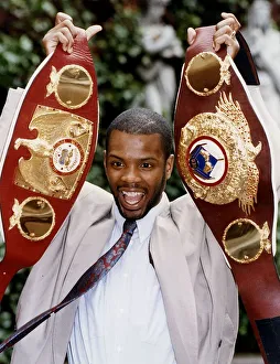 Duke McKenzie Boxing with World Champion Belt right and IBF World Champion Belt left Duke McKenzie Boxing with World Champion Belt right and IBF World Champion Belt left
