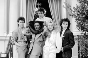 Duran Duran with Grace Jones and Tanya Roberts at a press call the day after the film Duran Duran with Grace Jones and Tanya Roberts at a press call the day after the film