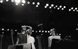 Duran Duran Performing on stage during a concert at Villa Park Duran Duran Performing on stage during a concert at Villa Park