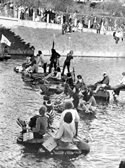Images Dated 3rd March 1973: Durham University students took to the River Wear for the Grand Raft Race for Rag Week