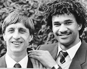 Former Dutch international footballer Johann Cruyff Ruud Gullit October 1983 Former Dutch international footballer Johann Cruyff Ruud Gullit October 1983