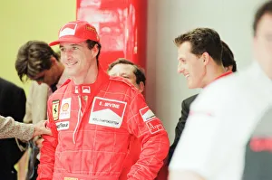 Eddie Irvine & Michael Schumacher, Ferrari Motor Racing Drivers Eddie Irvine & Michael Schumacher, Ferrari Motor Racing Drivers