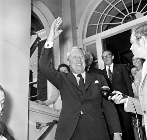 Images Dated 19th June 1970: Edward Heath after his Victory: Edward Heath waves to the crowds as he leaves the Albany