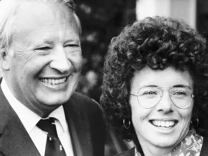 Edward Ted Heath MP meets Billie Jean King at Wimbledon Circa 1971 Edward Ted Heath MP meets Billie Jean King at Wimbledon Circa 1971