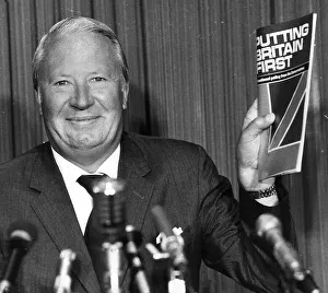 Edward Ted Heath MP seen here launching the conservative party manifesto 1974 Edward Ted Heath MP seen here launching the conservative party manifesto 1974