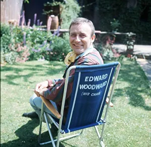 Edward Woodward actor sits in garden June 1970 Dbase MSi Edward Woodward actor sits in garden June 1970 Dbase MSi