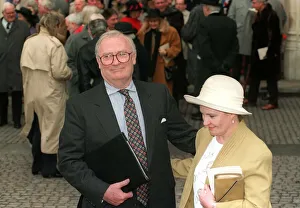 Edward Woodward Actor with wife Michelle Dotrice 1994 at Les Dawsons Memorial Edward Woodward Actor with wife Michelle Dotrice 1994 at Les Dawsons Memorial