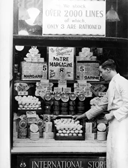 Eggs at a well stocked Bristol grocery store during the Second World War Circa Eggs at a well stocked Bristol grocery store during the Second World War Circa