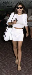 Elizabeth Hurley arrives at Heathrow Airport from Paris where she has been promoting for Elizabeth Hurley arrives at Heathrow Airport from Paris where she has been promoting for