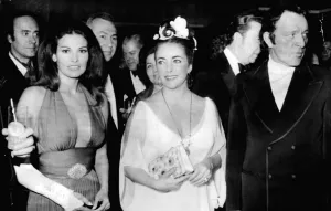 Elizabeth Taylor actress at her 40th birthday party, wearing her £300 Elizabeth Taylor actress at her 40th birthday party, wearing her £300