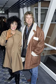 Elizabeth Taylor actress with her husband Larry Fortensky arriving at Heathrow airport Elizabeth Taylor actress with her husband Larry Fortensky arriving at Heathrow airport