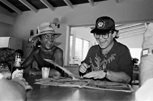Elton John and Bernie Taupin on the Caribbean island of Montserrat Elton John and Bernie Taupin on the Caribbean island of Montserrat
