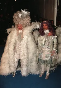 Elton John celebrates his 50th birthday at the Palais 1997 dressed as Louis XIV Elton John celebrates his 50th birthday at the Palais 1997 dressed as Louis XIV